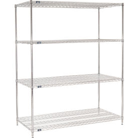 4 Shelf, Chrome Wire Shelving Unit, Starter, 72"W x 30"D x 74"H
