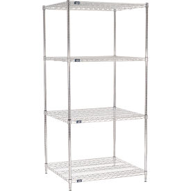 4 Shelf, Chrome Wire Shelving Unit, Starter, 36"W x 30"D x 86"H