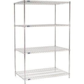 4 Shelf, Chrome Wire Shelving Unit, Starter, 48"W x 30"D x 86"H