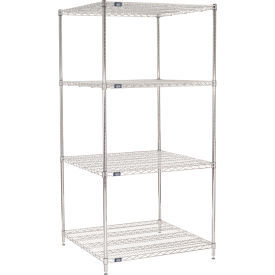 4 Shelf Chrome Wire Shelving Unit, Starter, 36"W x 36"D x 86"H