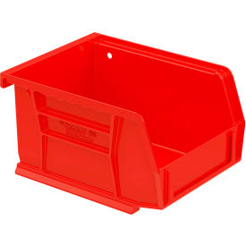 Plastic Hang & Stack Bin, 5-3/8"L x 4-1/8"W x 3"H, Red