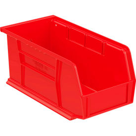 Plastic Hang & Stack Bin, 10-7/8"L x 5-1/2"W x 5"H, Red