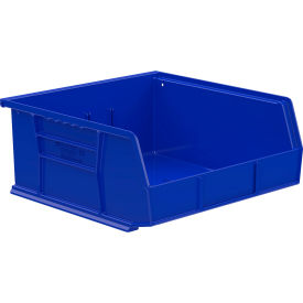 Plastic Hang & Stack Bin, 10-7/8"L x 11"W x 5"H, Blue