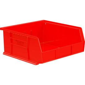 Plastic Hang & Stack Bin, 10-7/8"L x 11"W x 5"H, Red