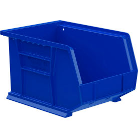 Plastic Hang & Stack Bin, 10-3/4"L x 8-1/4"W x 7"H, Blue