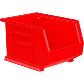 Plastic Hang & Stack Bin, 10-3/4"L x 8-1/4"W x 7"H, Red