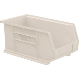 Plastic Hang & Stack Bin, 14-3/4"L x 8-1/4"W x 7"H, Stone