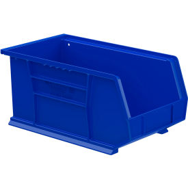 Plastic Hang & Stack Bin, 14-3/4"L x 8-1/4"W x 7"H, Blue