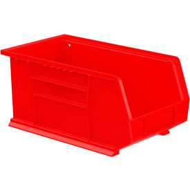 Plastic Hang & Stack Bin, 14-3/4"L x 8-1/4"W x 7"H, Red