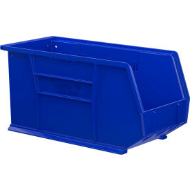 Plastic Hang & Stack Bin, 18"L x 8-1/4"W x 9"H, Blue