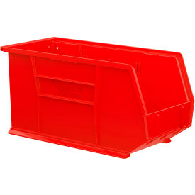 Plastic Hang & Stack Bin, 18"L x 8-1/4"W x 9"H, Red