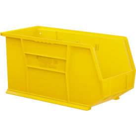 Plastic Hang & Stack Bin, 18"L x 8-1/4"W x 9"H, Yellow