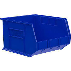 Plastic Hang & Stack Bin, 18"L x 16-1/2"W x 11"H, Blue