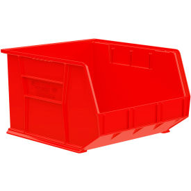 Plastic Hang & Stack Bin, 18"L x 16-1/2"W x 11"H, Red