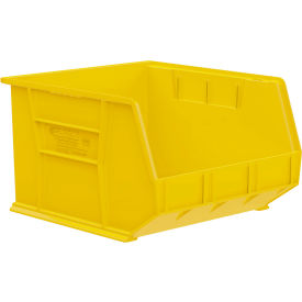 Plastic Hang & Stack Bin, 18"L x 16-1/2"W x 11"H, Yellow