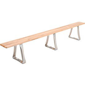 Locker Room Bench, Hardwood With Trapezoid Legs, 120 x 9-1/2 x 17