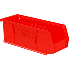 Plastic Hang & Stack Bin, 10-7/8"L x 4-1/8"W x 4"H, Red