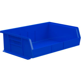 Plastic Hang & Stack Bin, 10-7/8"L x 16-1/2"W x 5"H, Blue
