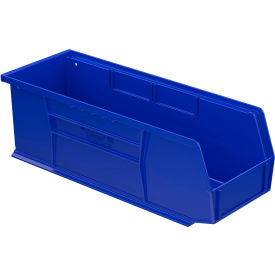 Plastic Hang & Stack Bin, 14-3/4"L x 5-1/2"W x 5"H, Blue