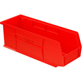 Plastic Hang & Stack Bin, 14-3/4"L x 5-1/2"W x 5"H, Red