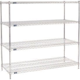 4 Shelf Chrome Wire Shelving Unit, Starter, 60"W x 24"D x 54"H