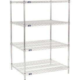 4 Shelf Chrome Wire Shelving Unit Starter 36"W x 30"D x 54"H