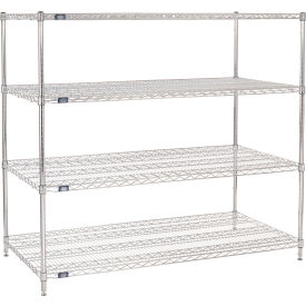 4 Shelf Chrome Wire Shelving Unit, Starter, 72"W x 30"D x 54"H
