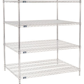 4 Shelf Chrome Wire Shelving Unit, Starter, 48"W x 36"D x 54"H