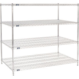 4 Shelf Chrome Wire Shelving Unit Starter 72"W x 36"D x 54"H
