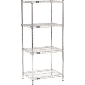 4 Shelf Chrome Wire Shelving Unit, Starter, 30"W x 18"D x 63"H