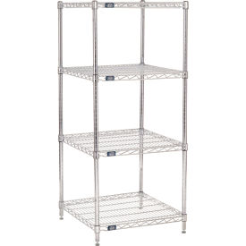 4 Shelf Chrome Wire Shelving Unit, Starter, 24"W x 24"D x 63"H