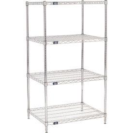 4 Shelf Chrome Wire Shelving Unit, Starter, 30"W x 24"D x 63"H