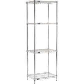 4 Shelf Chrome Wire Shelving Unit, Starter, 30"W x 18"D x 86"H