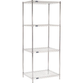 4 Shelf Chrome Wire Shelving Unit, Starter, 30"W x 24"D x 86"H