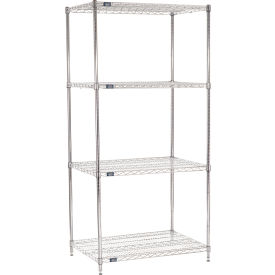 4 Shelf Chrome Wire Shelving Unit Starter 36"W x 24"D x 86"H
