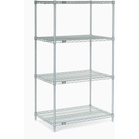 4 Shelf, Stainless Steel Wire Shelving Unit, Starter, 36"W x 24"D x 63"H
