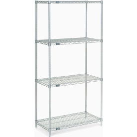 4 Shelf Stainless Steel Wire Shelving Unit Starter 36"W x 18"D x 74"H