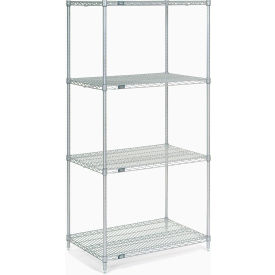 4 Shelf Stainless Steel Wire Shelving Unit Starter 36"W x 24"D x 74"H