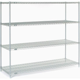 4 Shelf Stainless Steel Wire Shelving Unit, Starter, 54"W x 18"D x 63"H