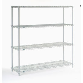 4 Shelf, Stainless Steel Wire Shelving Unit, Starter, 60"W x 18"D x 63"H