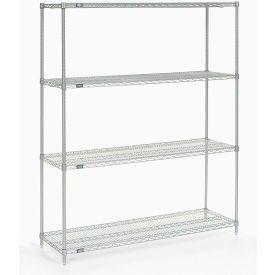 4 Shelf Stainless Steel Wire Shelving Unit Starter 60"W x 18"D x 74"H