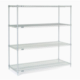 4 Shelf, Stainless Steel Wire Shelving Unit, Starter, 72"W x 24"D x 74"H
