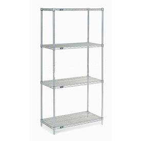 4 Shelf Stainless Steel Wire Shelving Unit Starter 48"W x 18"D x 86"H