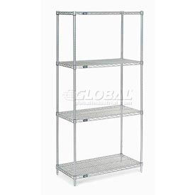 4 Shelf Stainless Steel Wire Shelving Unit Starter 36"W x 24"D x 86"H