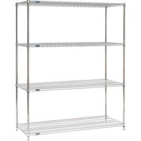 4 Shelf Stainless Steel Wire Shelving Unit Starter 72"W x 24"D x 86"H