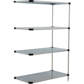 4 Shelf, Galvanized Steel Solid Shelving Unit, Add On, 48"W x 24"D x 54"H