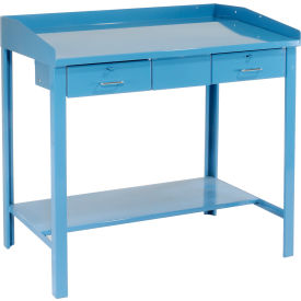 Extra-Wide Shop Desk W/ 2 Drawers, Sloped Surface, 48"W x 30"D, Blue