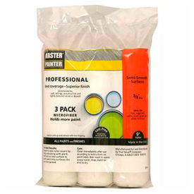 9" Professional Roller Cover, 3/8" Nap, Woven, Semi Smooth, 3 Pack