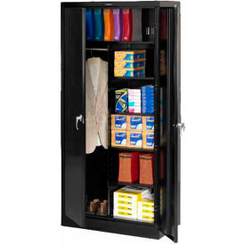 Heavy Duty Industrial Combination Storage Cabinet, 22 Gauge, 36"W x 24"D x 78"H, Black