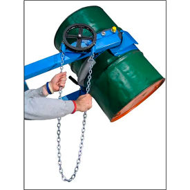 Mobile Drum Lift and Tilt 400A-96-125 12V 96" High for 55 Gal Drum - Pull Chain Rotation